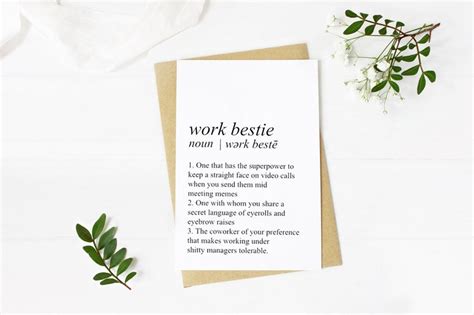 Funny Work Bestie Appreciation Card Best Work Wife Funny - Etsy