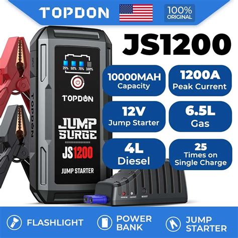 Topdon Js Js Js Car Jump Starter Booster Jumper Box Power