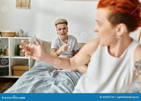 Two Women A Lesbian Couple With Stock Photo Image Of Lgbt Arguing 322852738