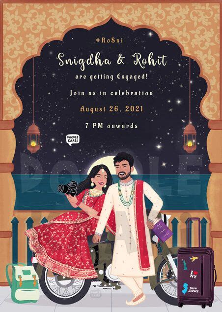 Illustrated Wedding Invites Doodlekaari Illustrator Designe