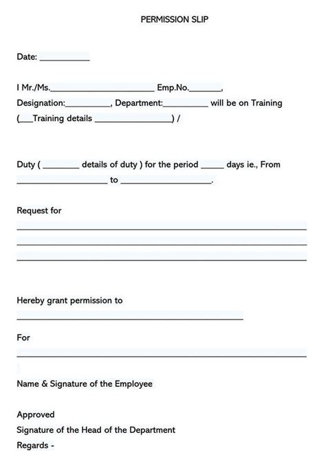 Free Field Trip Consent Permission Forms Word Pdf