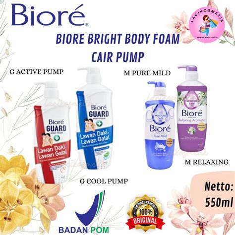 Jual LACIKOSME 550ML BIORE BRIGHT BODY FOAM SABUN MANDI CAIR REFILL