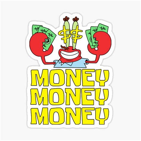 Mr Krabs Love Money Sticker For Sale By Yansbley600 Redbubble