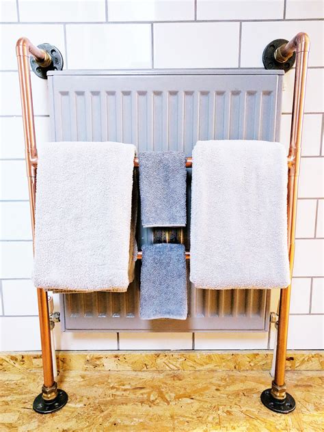 This Stunningly Designed Copper Radiator Towel Rack Is Crafted From