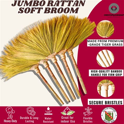 jumbo rattan soft brooms walis tambo makapal  matibay broom sweeper