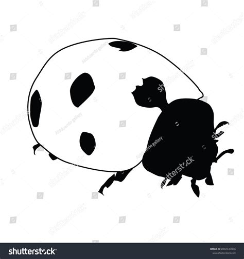 Silhouette Illustration Ladybug Stock Illustration 2002637876 ...