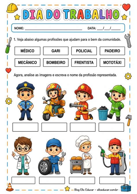 Atividades Do Dia Do Trabalho - Atividades sobre o Dia do Trabalho para imprimir: PDF gratuito para ...