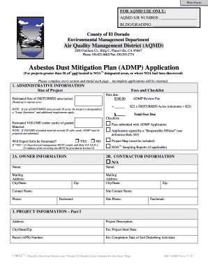 Fillable Online Envirostor Dtsc Ca Asbestos Dust Mitigation Plan ADMP