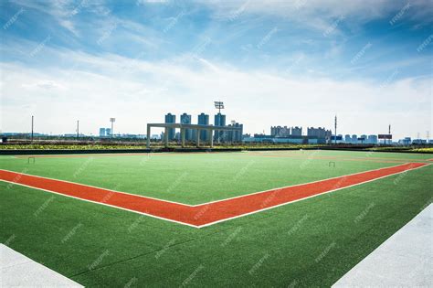 Premium Photo | Panoramic view of soccer field stadium and stadium seats