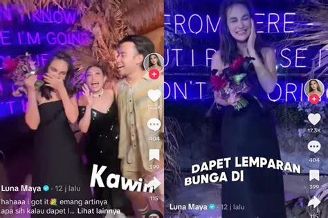 Detik Detik Luna Maya Dapat Lemparan Buket Bunga Dari Bcl Netizen