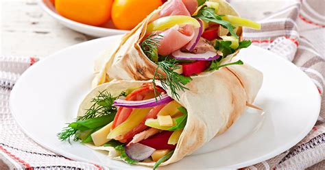 Recette Wraps au jambon et aux crudités