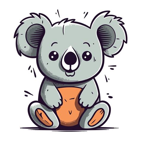 Premium Vector Cute Koala Sitting And Holding An Orange Vector