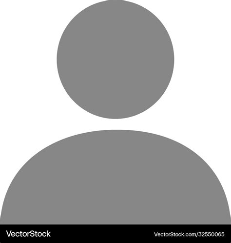 User Profile Grey Icon Web Avatar Employee Vector Image