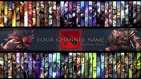 Free Dota 2 Channel Art Free Templatepsd File Free Download Youtube