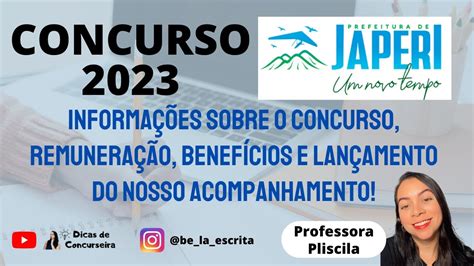 Concurso JAPERI previsto para 2023 Educação Informações