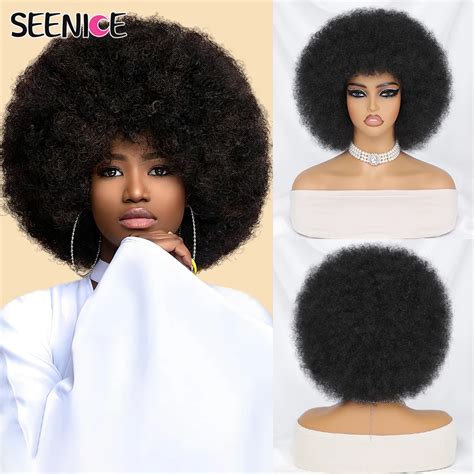 Perruques Afro Synth Tiques Courtes Pour Femmes Noires Blonde 10