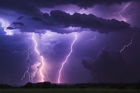 Premium AI Image | Lightning with dramatic clouds of thunder storm