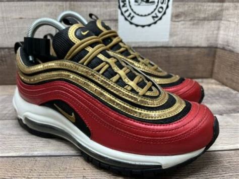 Nike Air Max 97 University Red Metallic Gold Ct1148 600 Women Sz 7