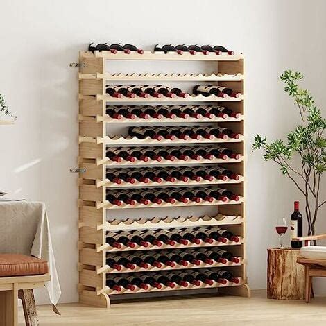 Casier à vin empilable en Bois contenir 10 Bouteilles 45X12 5X31CM