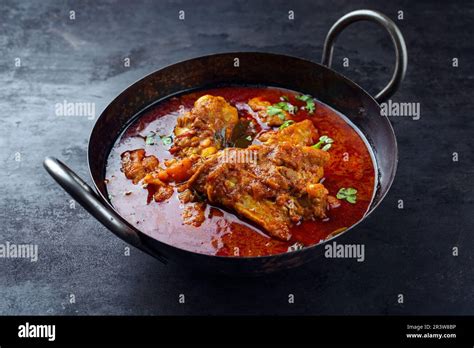 Traditional Spicy Indian Chicken Madras Curry Rogan Josh With