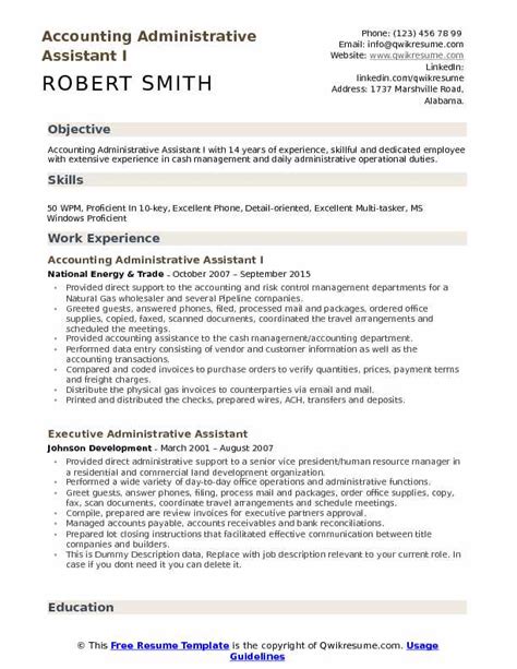 10 Accounting Administrative Assistant Resume Samples And Templates For 2025