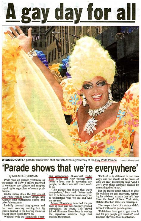 Stonewall New York City Gay Lesbian Bisexual And Transgender Glbt Pride Parade Sunday
