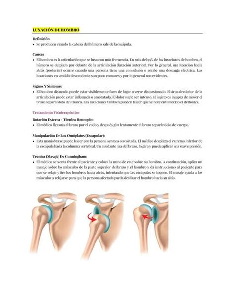 Luxación de hombro Physio Studies uDocz