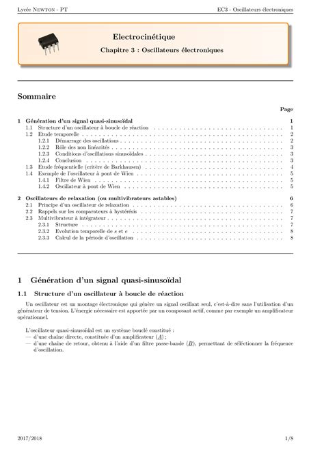 Oscillateurs électroniques Cours AlloSchool