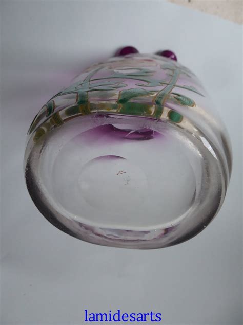 Vase Verre Emaille Legras Montjoye Art Nouveau Pavots