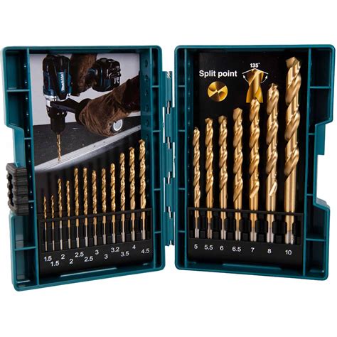 Makita 19 Piece Hss Tin Drill Bit Set Hss Drill Bits