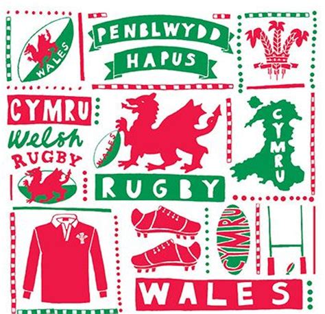 Penblwydd Hapus Rugby Theme Welsh Birthday Card Ya2630 Paintbox