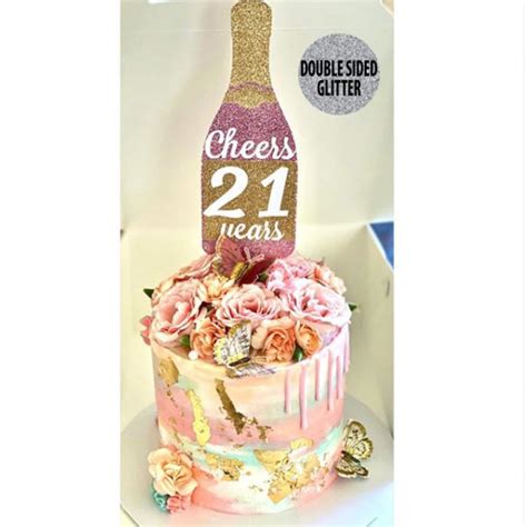 Cheers 21 Years 21st Birthday 21st Birthday Cake Topper Etsy