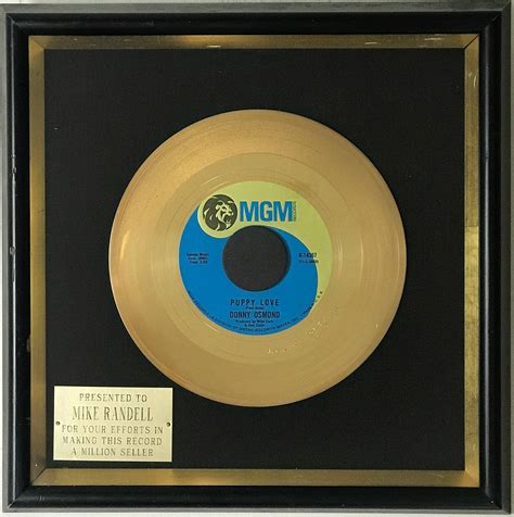 Donny Osmond "puppy Love" 1972 Disc Award Ltd - Rare Auction