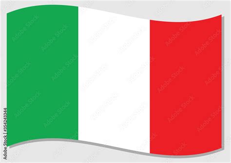 Waving Flag Of Italy Vector Graphic Waving Italian Flag Illustration