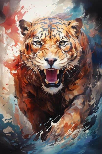 Premium Photo Striking Digital Art Of A Tiger Midroar Razorsharp