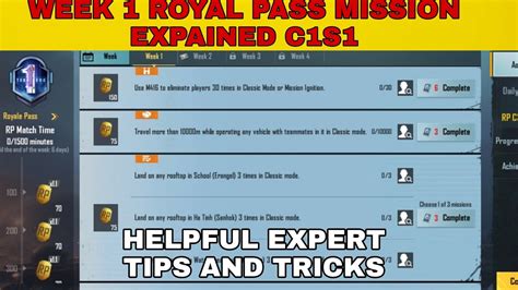 C S Week Royale Pass Mission Explained Bgmi Week All Rp Missions