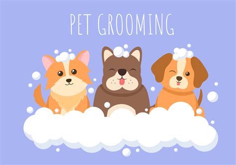 Pet Grooming For Dogs And Cats In Flat Cartoon Hand Drawn Background