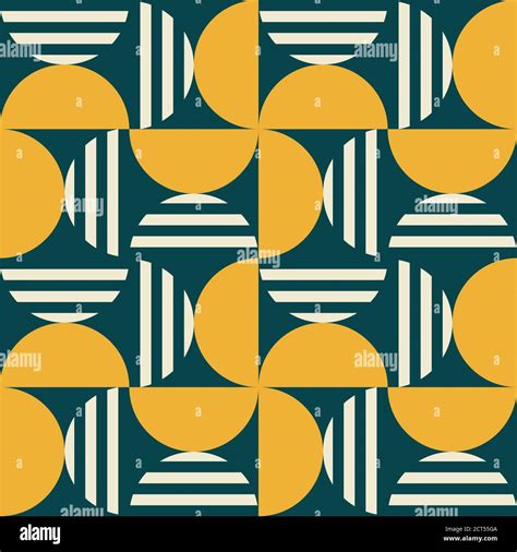 Geometric Mid Century Modern Vector Seamless Pattern 60s And 70s