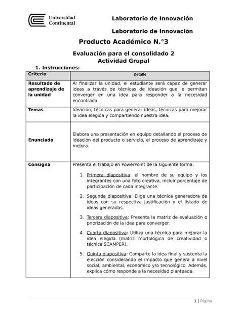 PA 03 Ajustado TAREA DEL PRODUCTO ACADEMICO 3 Producto Académico N