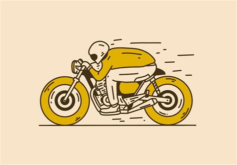 Vintage Style Illustration Of A Man Is Speeding On A Motorbike 12697087