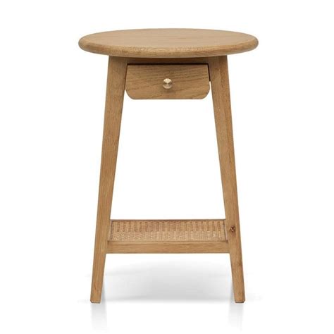 Zolfo Oak Timber Round Side Table Natural