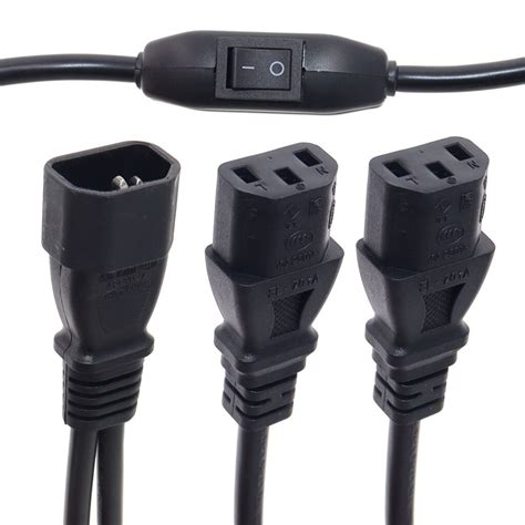 Iec C To X C Power Adapter Cable Power Switch Single C To