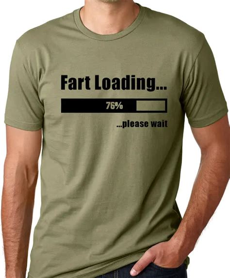 Fart Loading Funny T Shirt Men Humor Tee Screen Printed Ring Spun Cotton Printing T Shirt Us