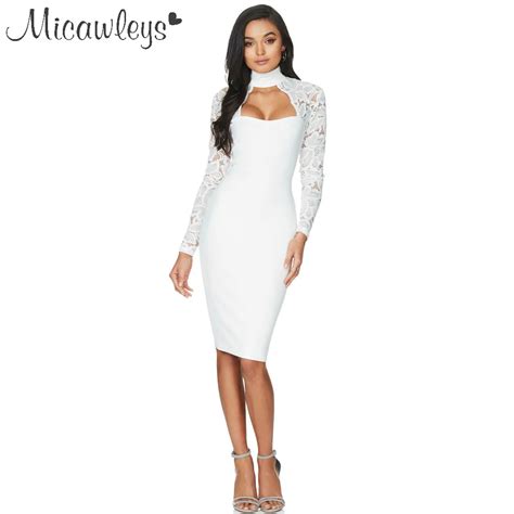 Buy Micawleys Sexy Women Dress Whiteandblack Lace Hollow