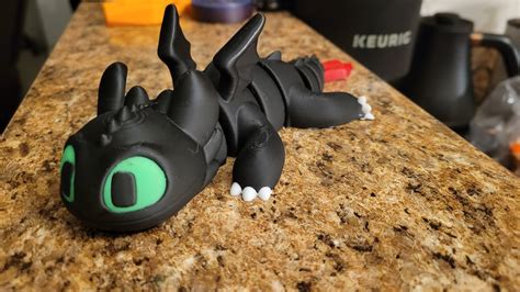 3D Printed Articulated Toothless Flexi Dragon Etsy