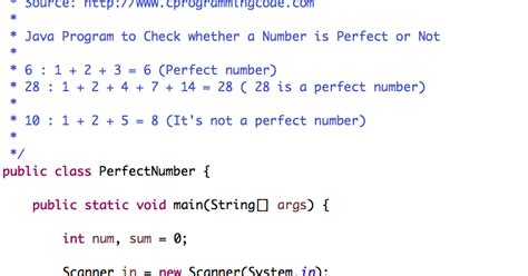 Programming Tutorials Java Program To Check Perfect Number