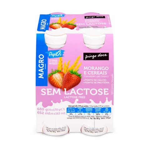 Mercadão Pingo Doce Iogurte Líquido Magro sem Lactose aroma Morango