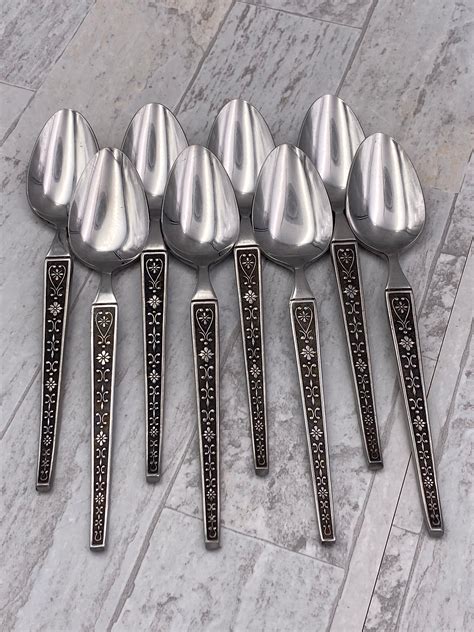 Mid Century Stainless Flatware Set Cordova By Riviera Floral Scroll