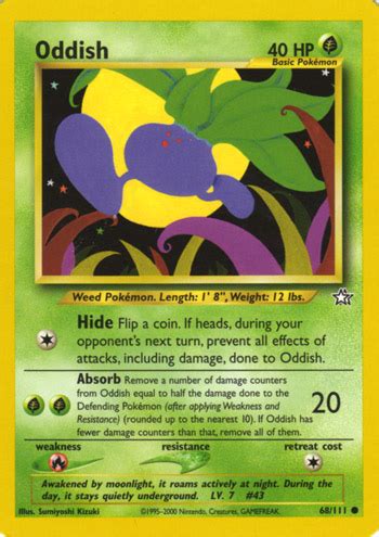 Oddish Neo Genesis Bulbapedia The Community Driven Pok Mon