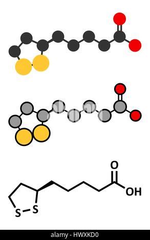 Lipoic Acid La Ala Alpha Lipoic Thioctic Acid Lipoate Molecule It